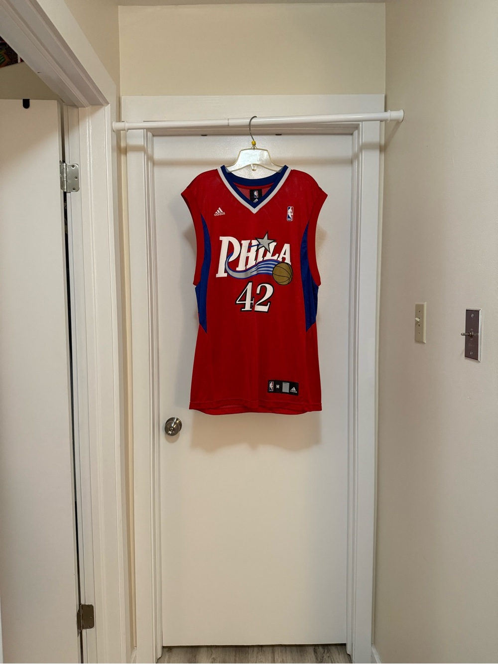adidas Philadelphia 76ers Red Basketball Jersey #42